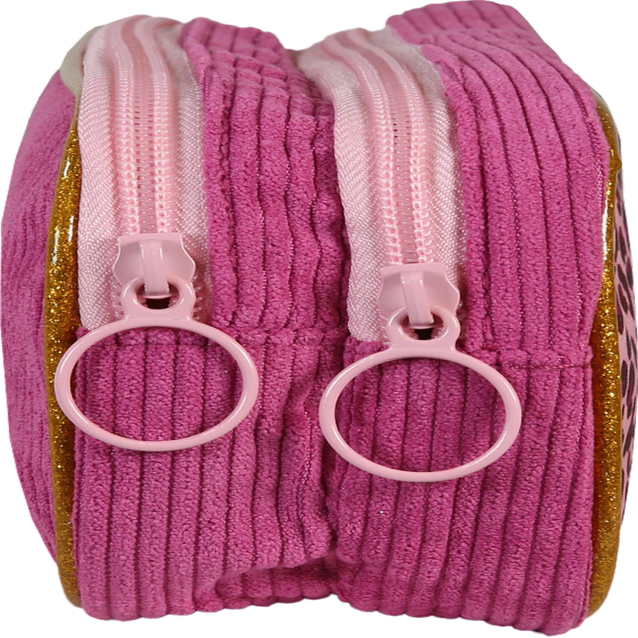 Voir la diapositive 3 : Bagtrotter Trousse scolaire Rectangulaire FRENCH DISORDER LEO - Rose Velours - Fille - 2 compartiments