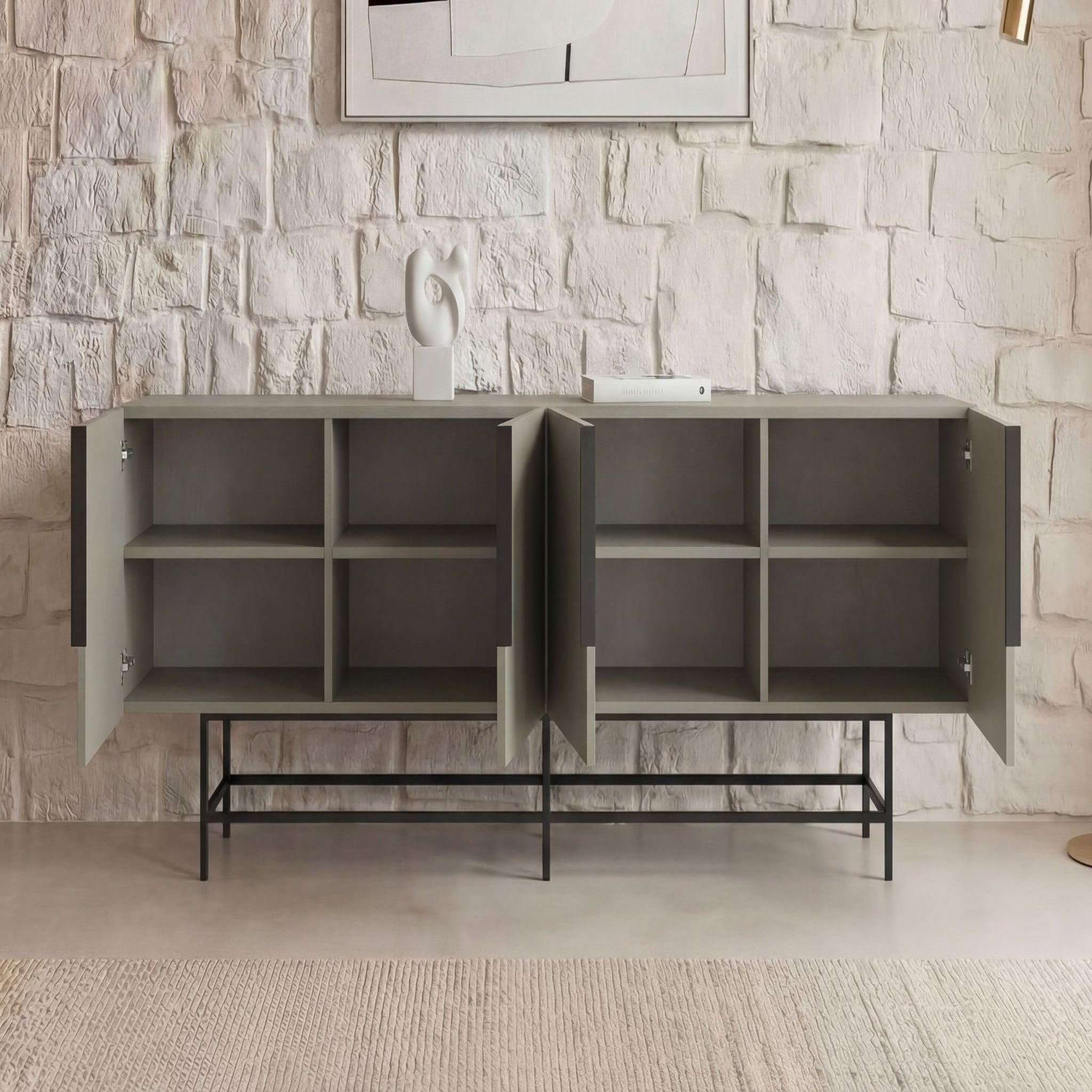 Voir la diapositive 5 : CASANOVA PARIS Soma - buffet 4 portes 200cm en mélamine
