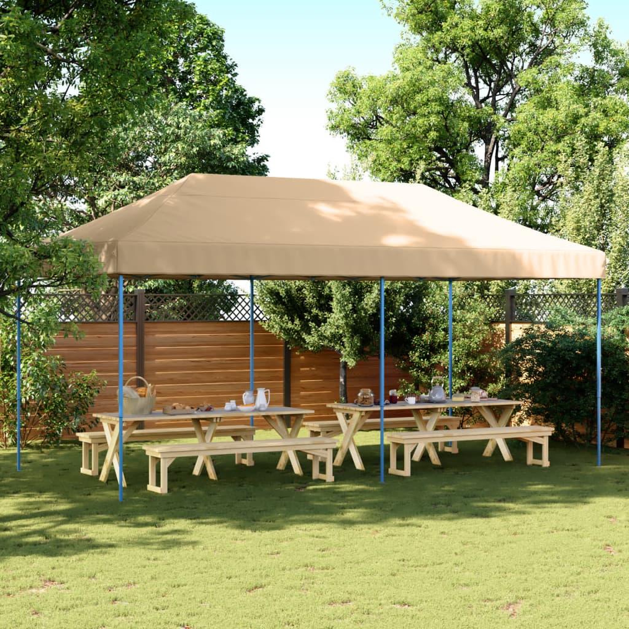 VIDAXL Tente de reception pliable escamotable beige 580x292x315 cm