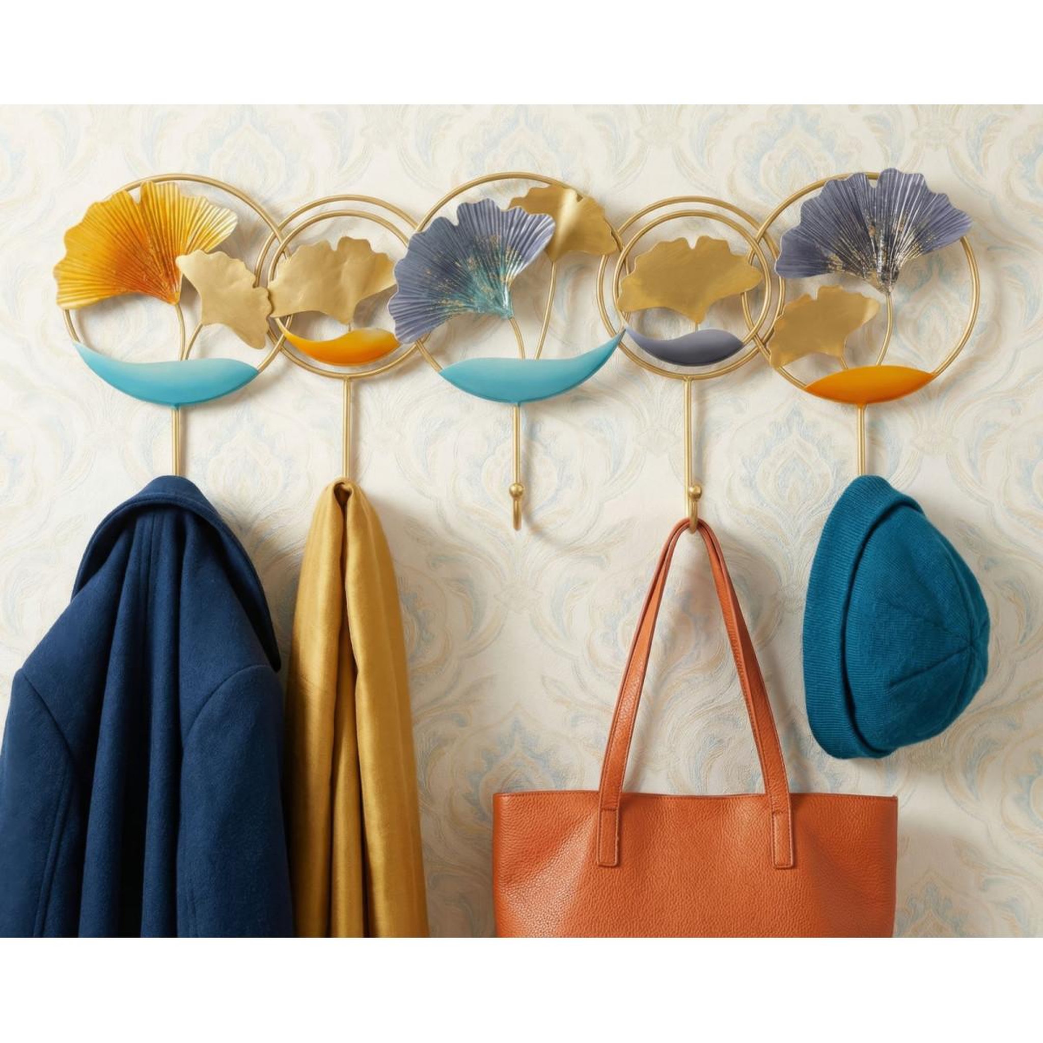 Voir la diapositive 5 : Paris Prix Patère murale en métal  polly  60cm orange & bleu