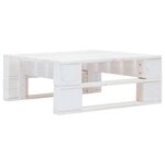 VIDAXL Repose-pied palette de jardin bois blanc