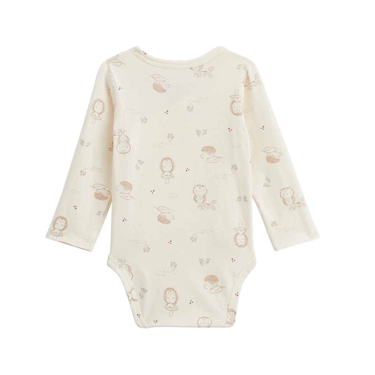 Petit Béguin Lot de 2 bodies bébé manches longues ouverture croisée Envolée de bisous