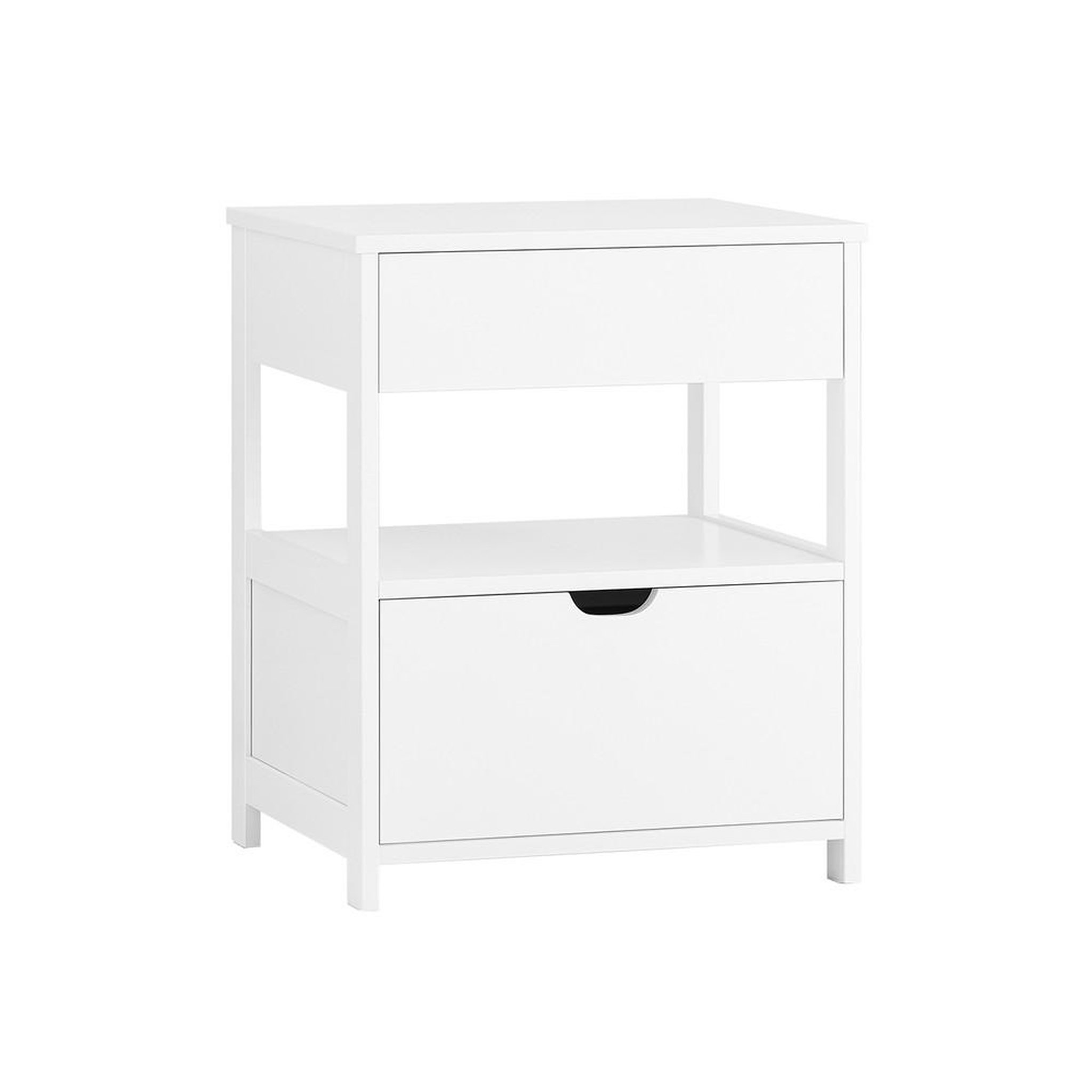 SOBUY SoBuy - Table De Chevet à deux tiroirs - Blanc - 45x38x55cm - Minimaliste - FRG258-II-W