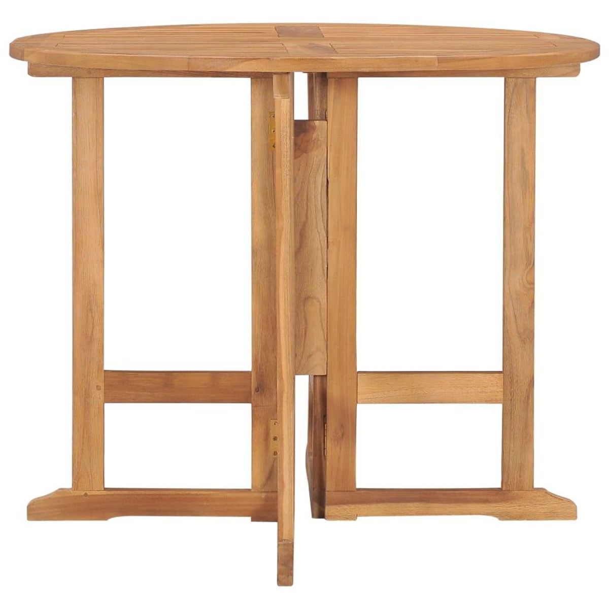 VIDAXL Table a dîner pliable de jardin Ø90x75 cm Bois de teck solide