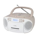 REFLEX Boombox Reflexion RCR2260DAB/PK blanc et rose avec lecteur CD, DAB+, port USB et lecteur cassette