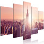 Voir la diapositive 1 : Paris Prix Tableau 5 Panneaux  Sun Over Manhattan Wide Orange