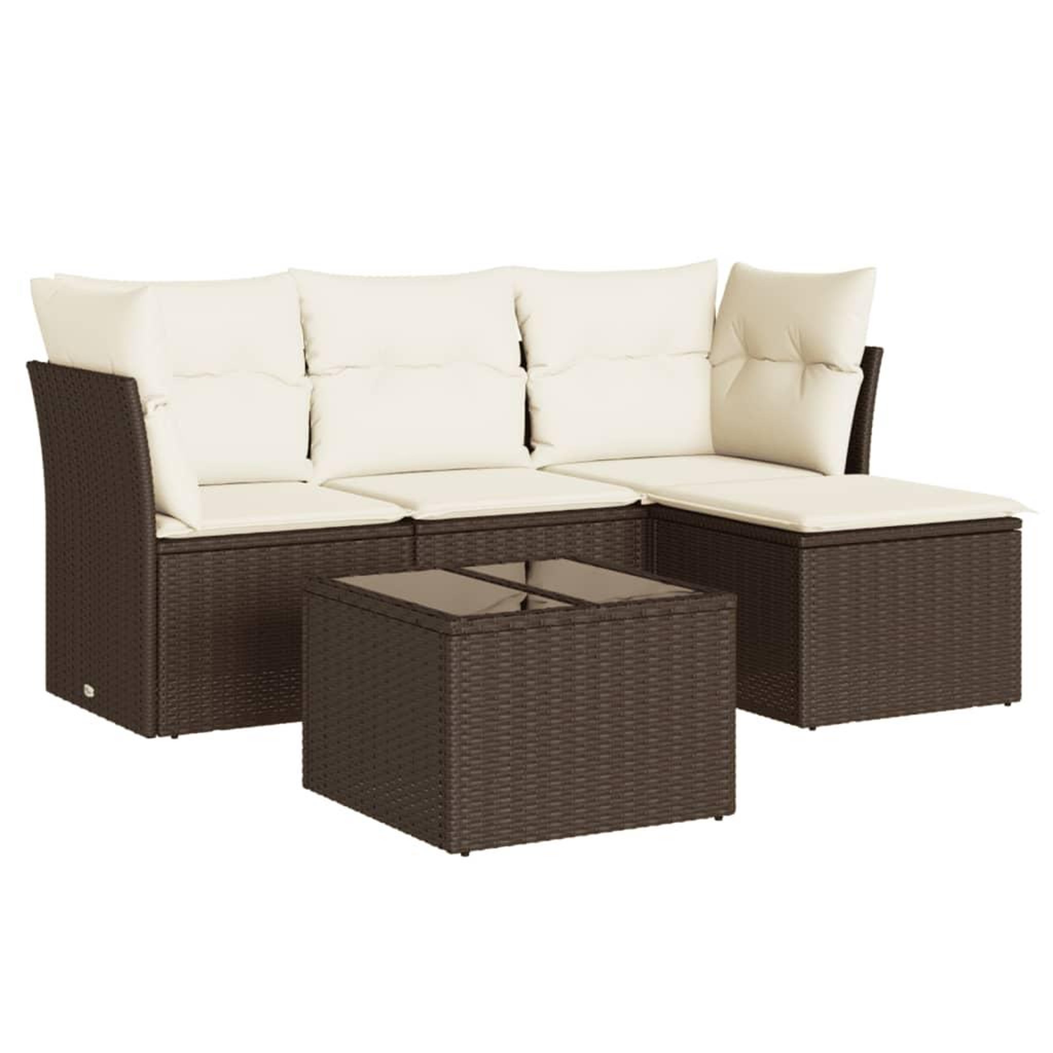 Voir la diapositive 2 : VIDAXL Salon de jardin avec coussins 5 pcs marron resine tressee