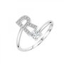 Voir la diapositive 1 : SC CRYSTAL Bague lettre R ajustable SC Crystal ornée de Zirconium