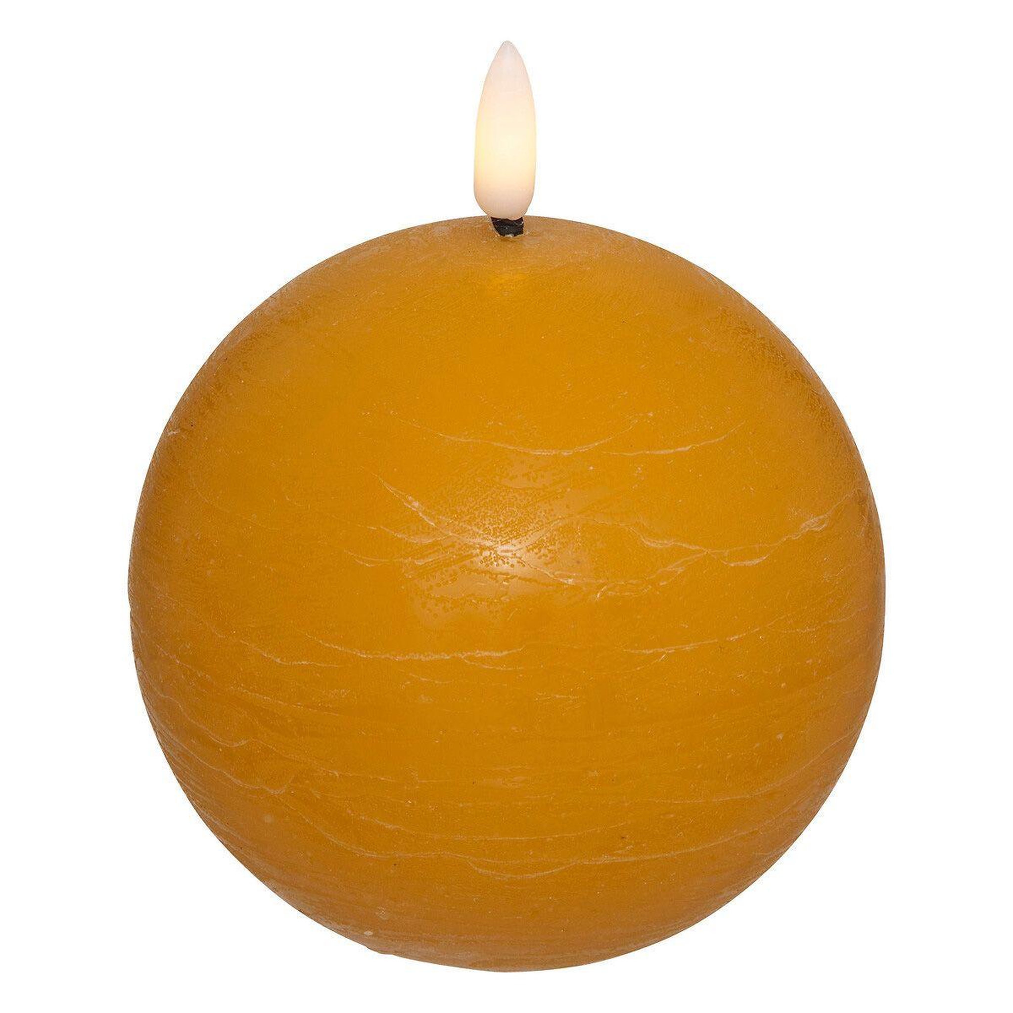 Voir la diapositive 2 : ATMOSPHERA Bougie boule à led  molia  10cm jaune