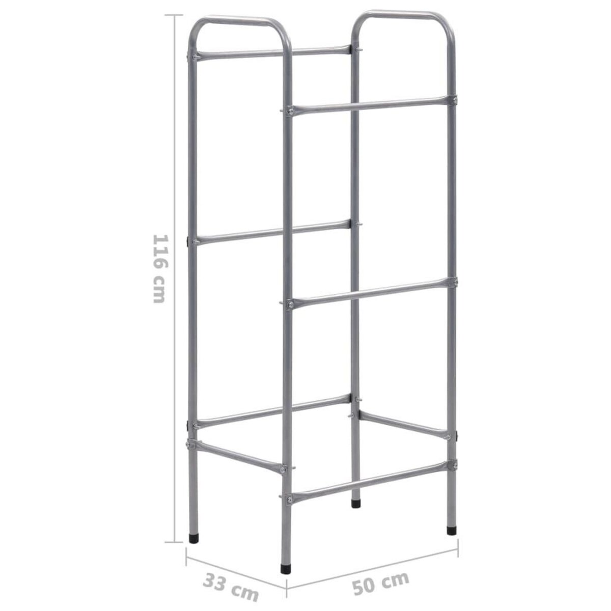 VIDAXL Etagere de rangement pour 3 caisses Argente 50x33x116 cm Acier