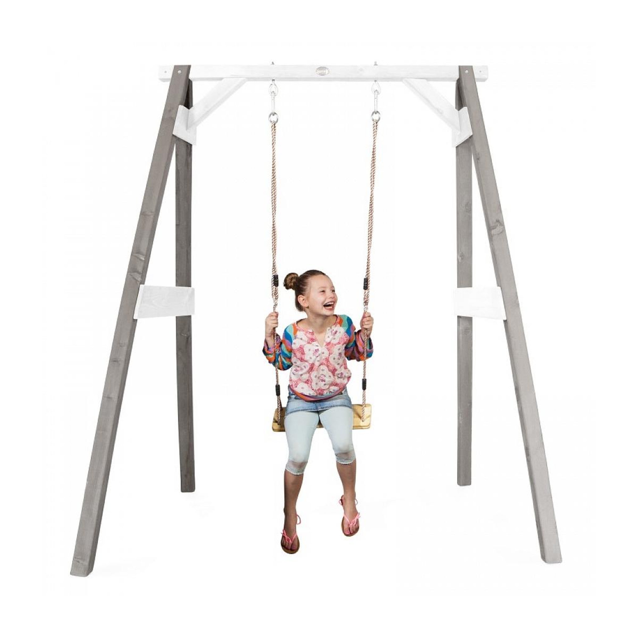 Voir la diapositive 2 : Axi House AXI Portique simple en bois 1 balançoire Gris Blanc 160x181x207cm