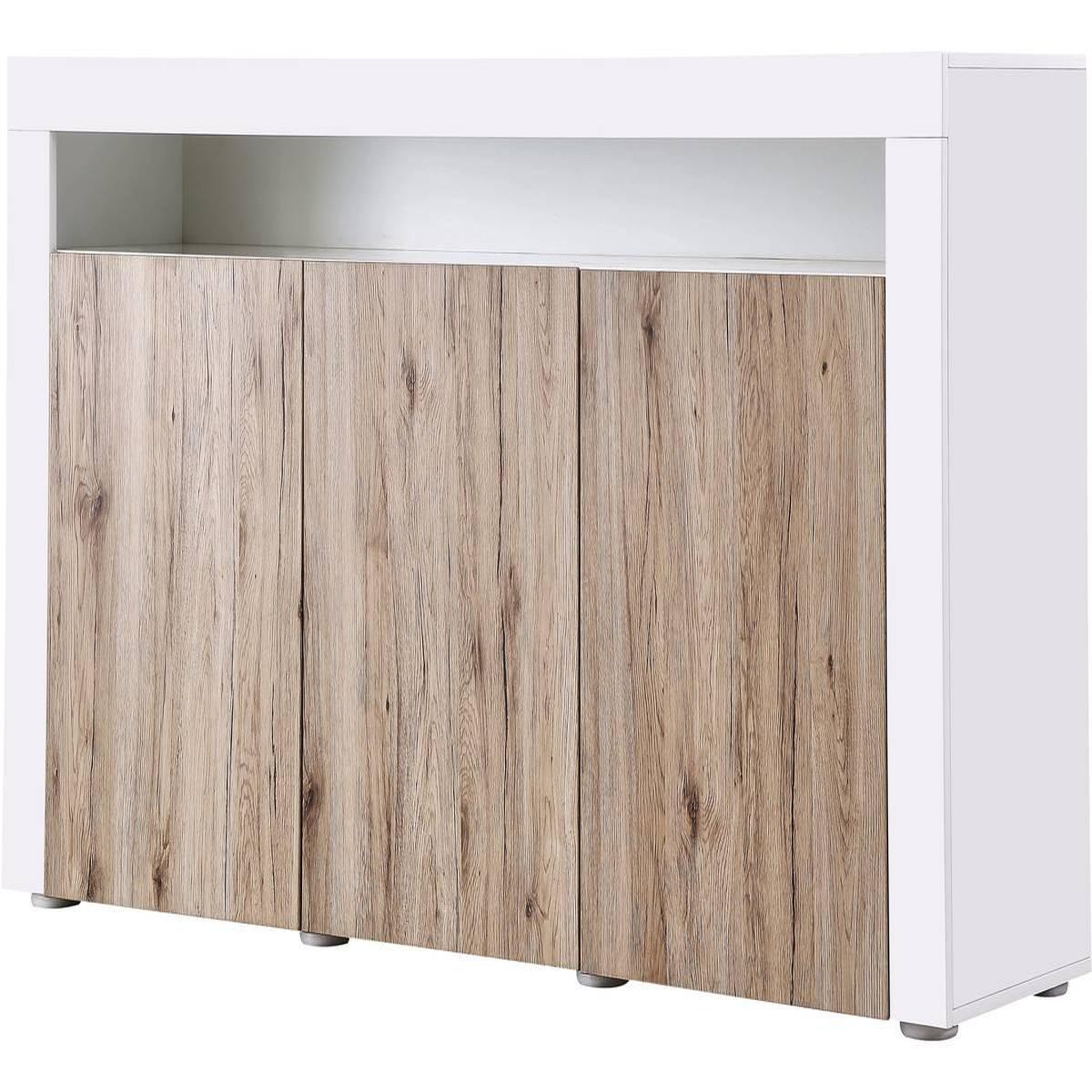 Habitat et Jardin Buffet led  bogota  - 155 x 40 x 92 cm - chêne / blanc laqué