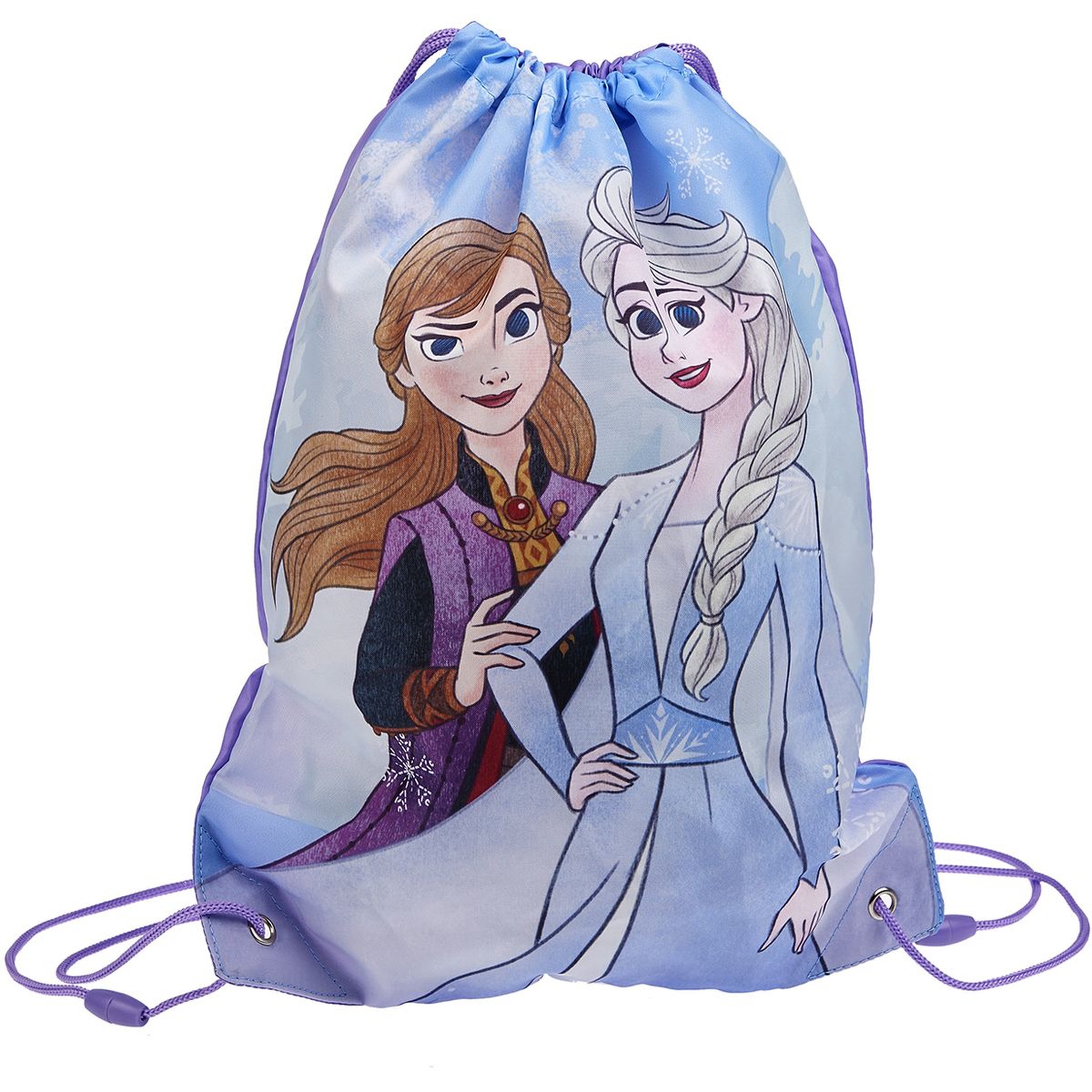 DISNEY Sac de piscine bleu avec ficelles violettes Reine des Neiges