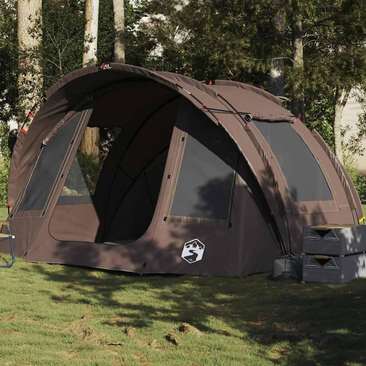 VIDAXL Tente de peche 2 personnes marron impermeable