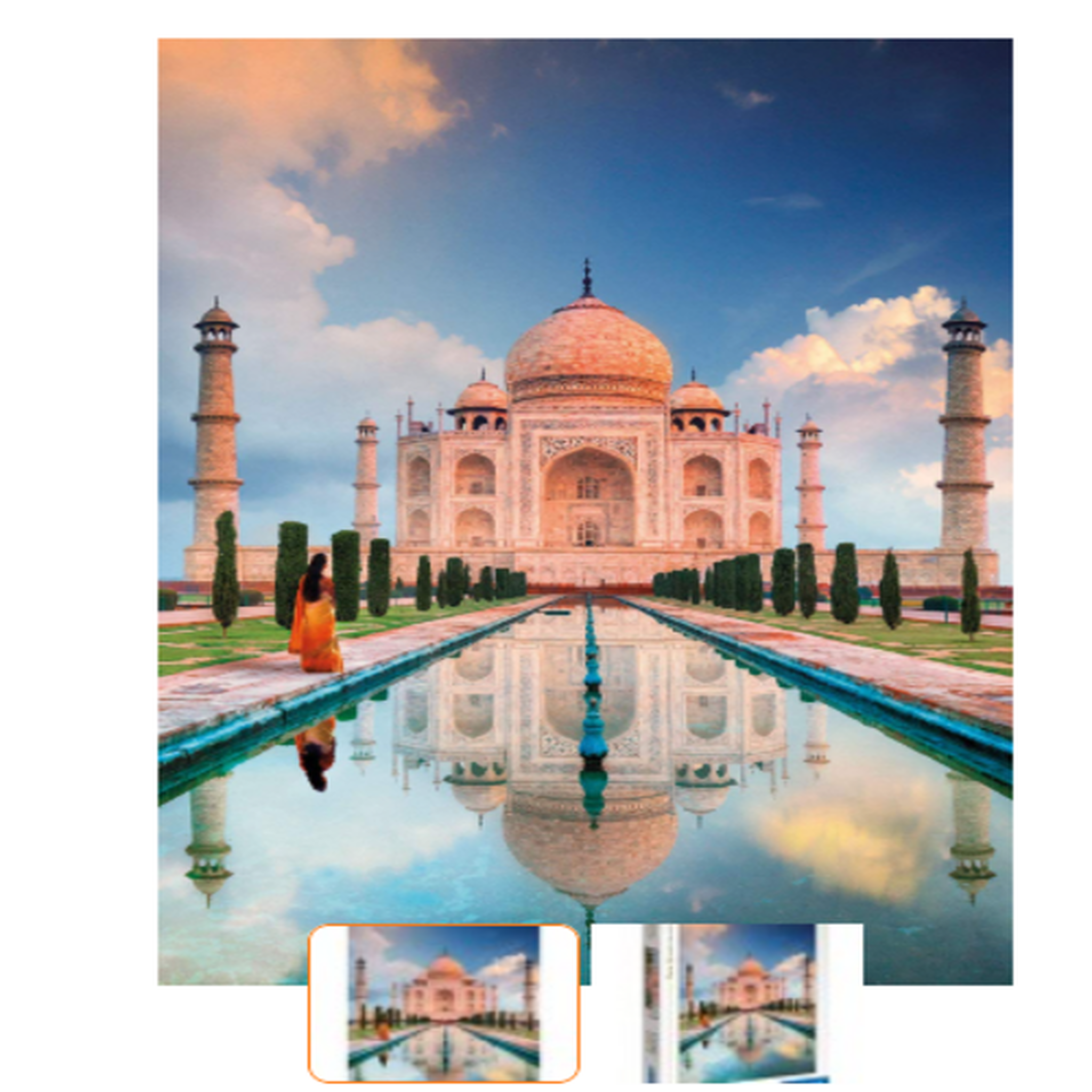 CLEMENTONI Puzzle adulte 1500 pièces – Taj Mahal – Monument de l’Inde – Puzzle déco voyage – Avec poster inclus – Clementoni