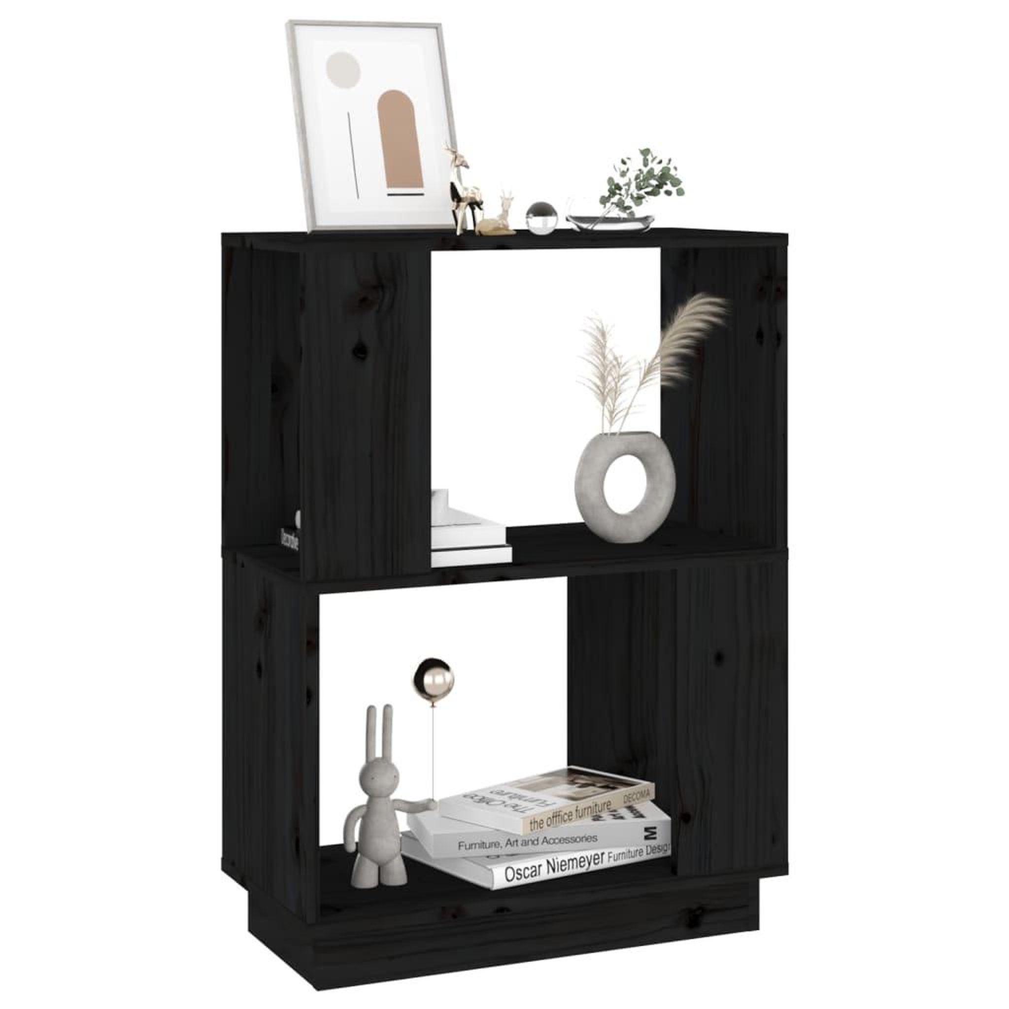 Voir la diapositive 4 : VIDAXL Bibliotheque/Separateur de piece Noir 51x25x70 cm Pin solide