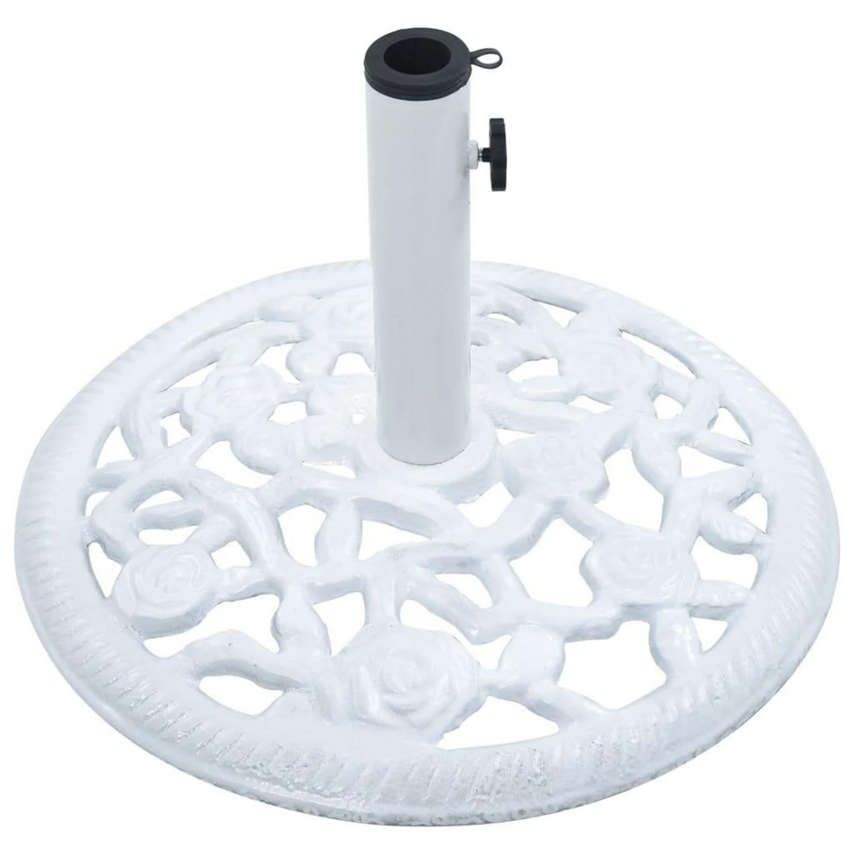 VIDAXL Socle de parasol Blanc 12 kg 48 cm Fonte