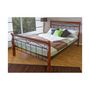 Voir la diapositive 2 : HomeStyle4U Design metal lit double 140 x 200 cadre de lit lattes bois neuf
