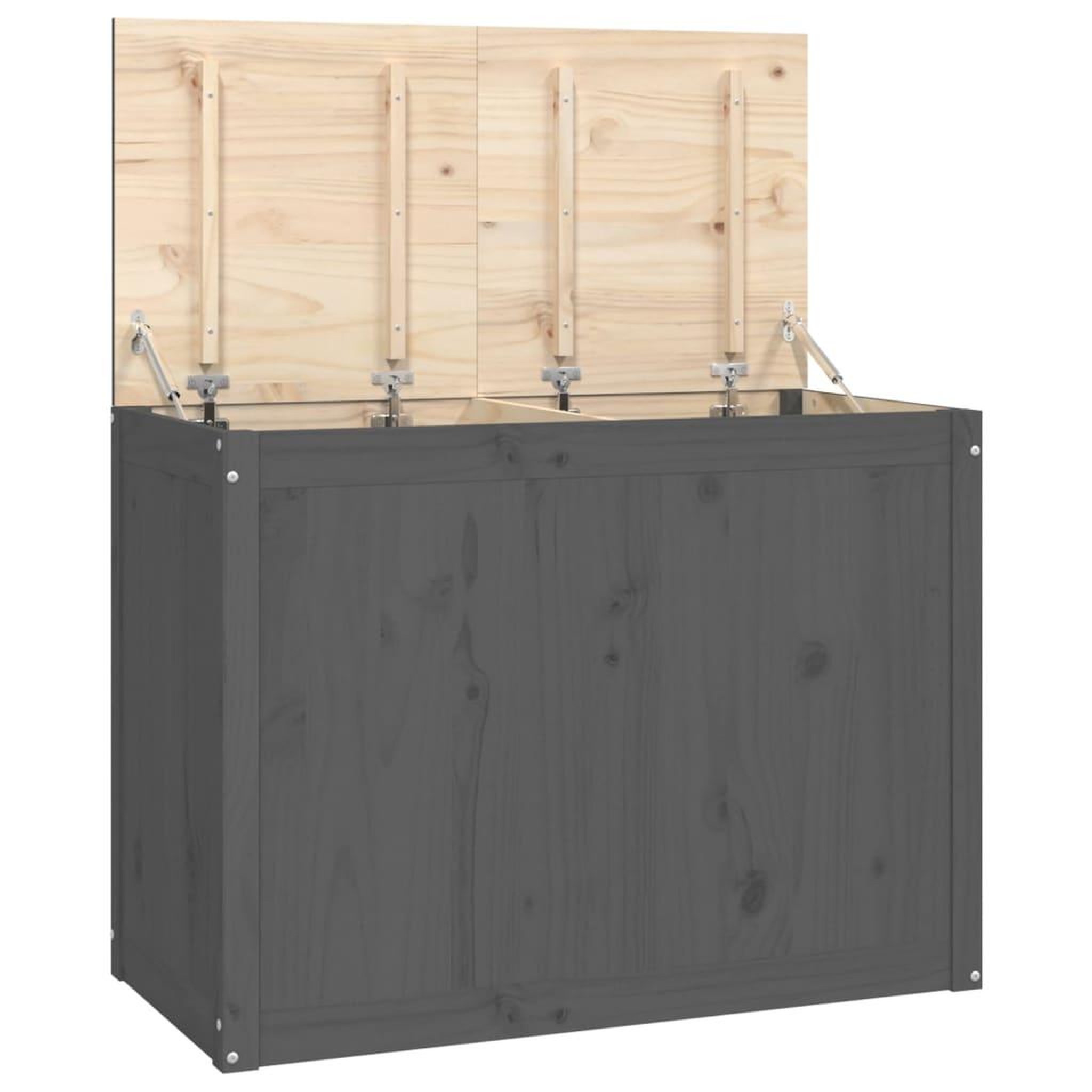 Voir la diapositive 2 : VIDAXL Boîte a linge Gris 88,5x44x66 cm Bois massif de pin
