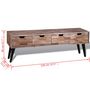 Voir la diapositive 6 : VIDAXL Table console TV avec 4 tiroirs Bois de teck recycle