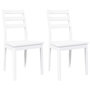Voir la diapositive 2 : VIDAXL Chaises a manger 2 pcs blanc bois massif caoutchouc