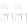 Voir la diapositive 2 : VIDAXL Chaises a manger 2 pcs blanc bois massif caoutchouc