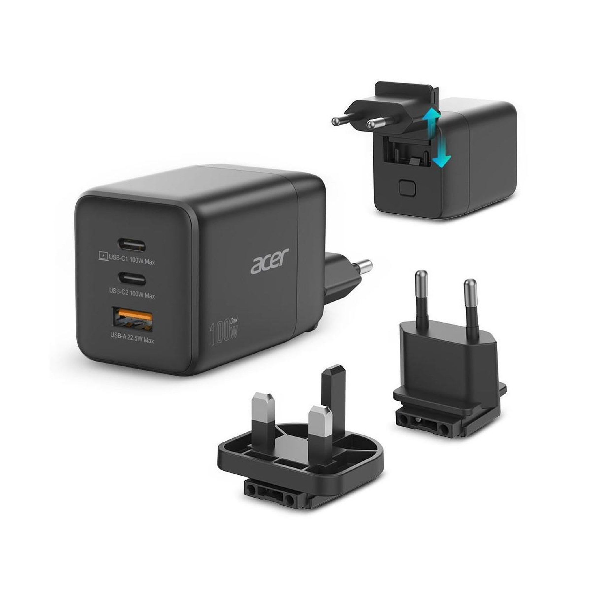 Voir la diapositive 2 : ACER Acer hp.dscab.019 chargeur d'appareils mobiles universel noir secteur charge rapide intérieure