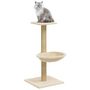 Voir la diapositive 3 : VIDAXL Arbre a chat avec griffoir en sisal Creme 74 cm