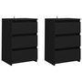 Voir la diapositive 2 : VIDAXL Tables de chevet 2 pcs Noir 40x35x62,5 cm Agglomere