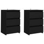 Voir la diapositive 2 : VIDAXL Tables de chevet 2 pcs Noir 40x35x62,5 cm Agglomere