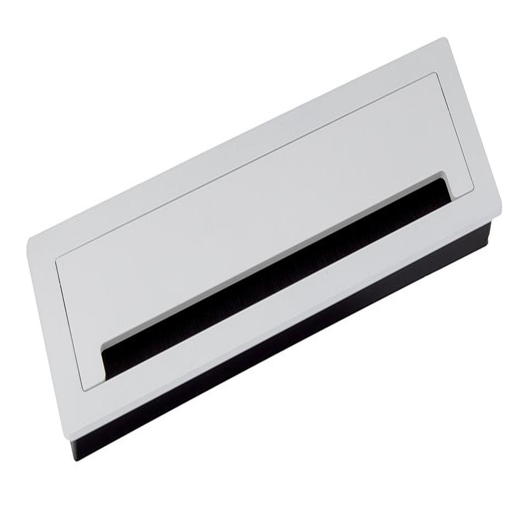 CENTRALE BRICO Passe-câble avec amortisseur alu 300x90x28mm blanc mat