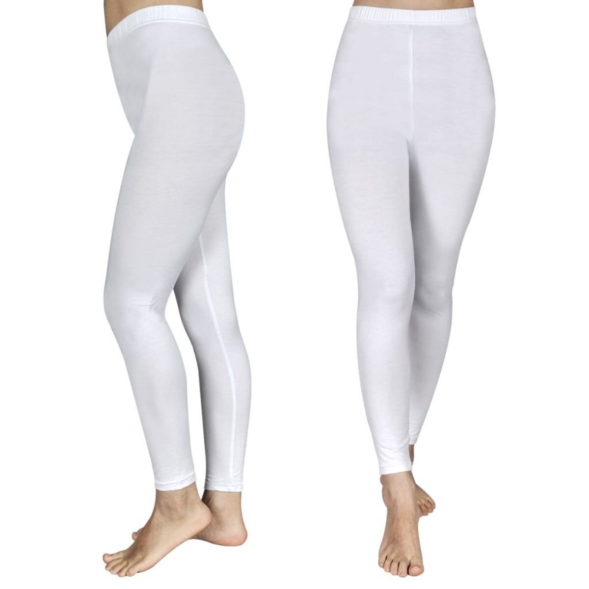 VIDAXL Set de 2 leggings fille blancs 122 128