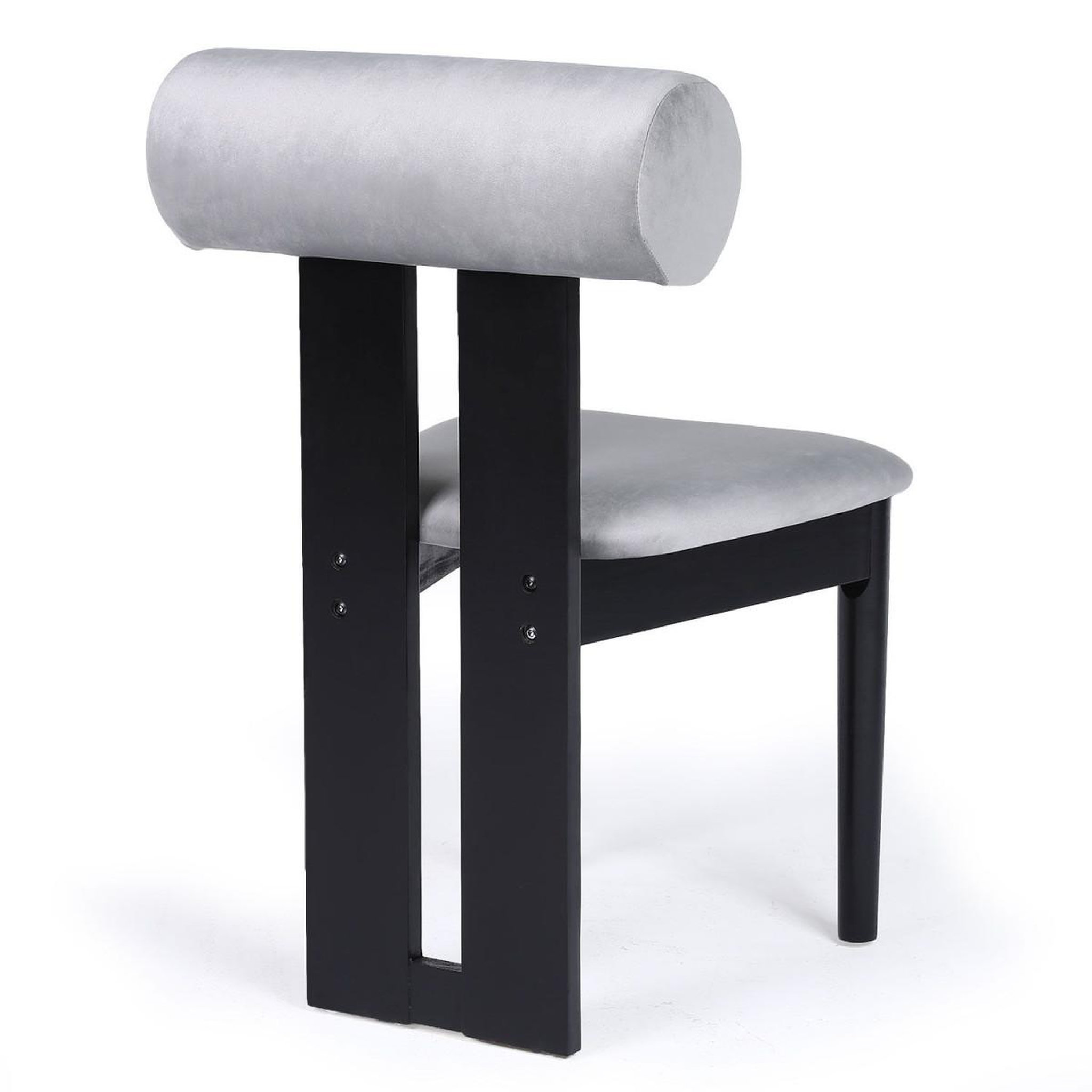 Voir la diapositive 4 : Paris Prix Chaise design en velours  jasper  79cm gris & noir