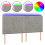 Voir la diapositive 2 : VIDAXL Tete de lit a LED Gris clair 180x5x118/128 cm Velours