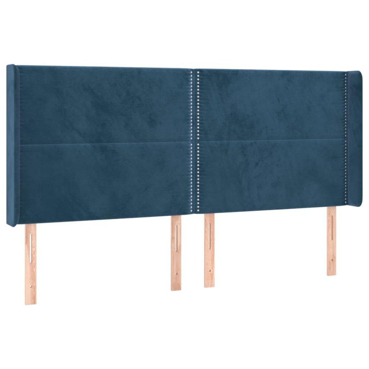 VIDAXL Tete de lit avec oreilles Bleu fonce 203x16x118/128 cm Velours