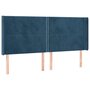 Voir la diapositive 2 : VIDAXL Tete de lit avec oreilles Bleu fonce 203x16x118/128 cm Velours