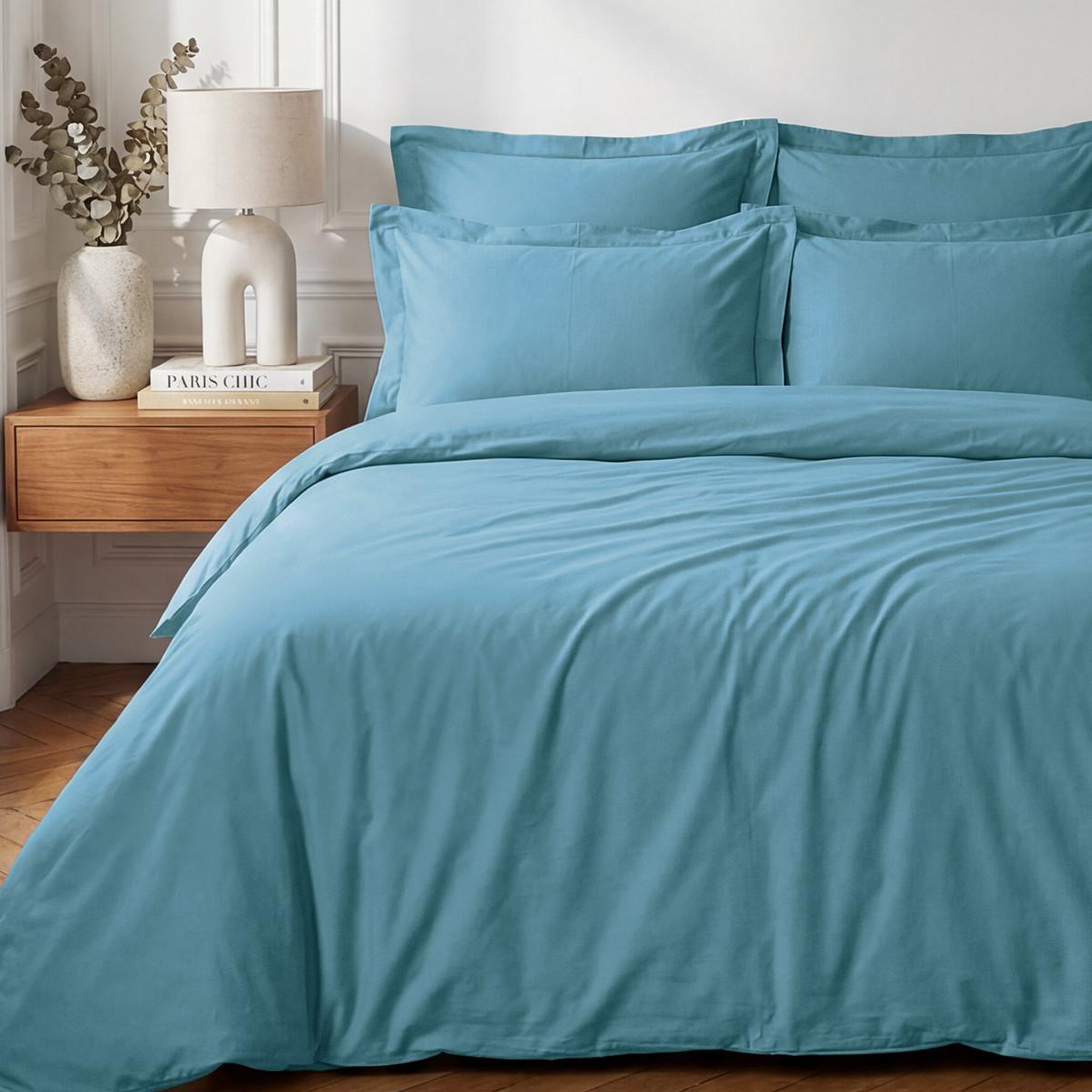 Voir la diapositive 2 : Sensei Maison Housse de couette en percale coton SOFT PERCALE