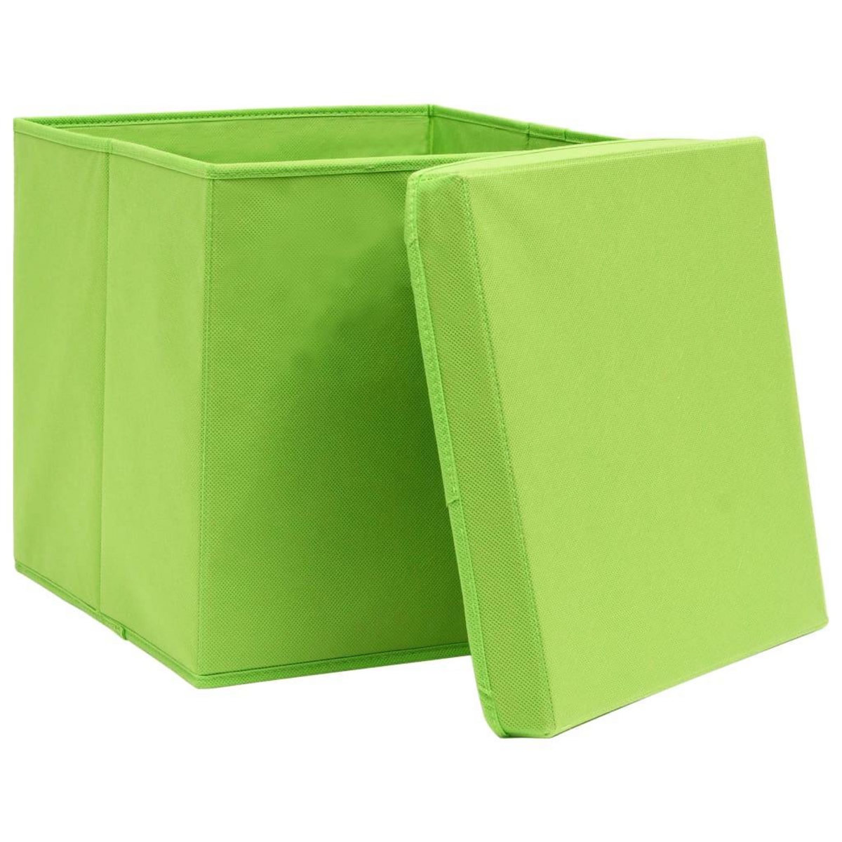 VIDAXL Boîtes de rangement avec couvercles 10 pcs 28x28x28 cm Vert