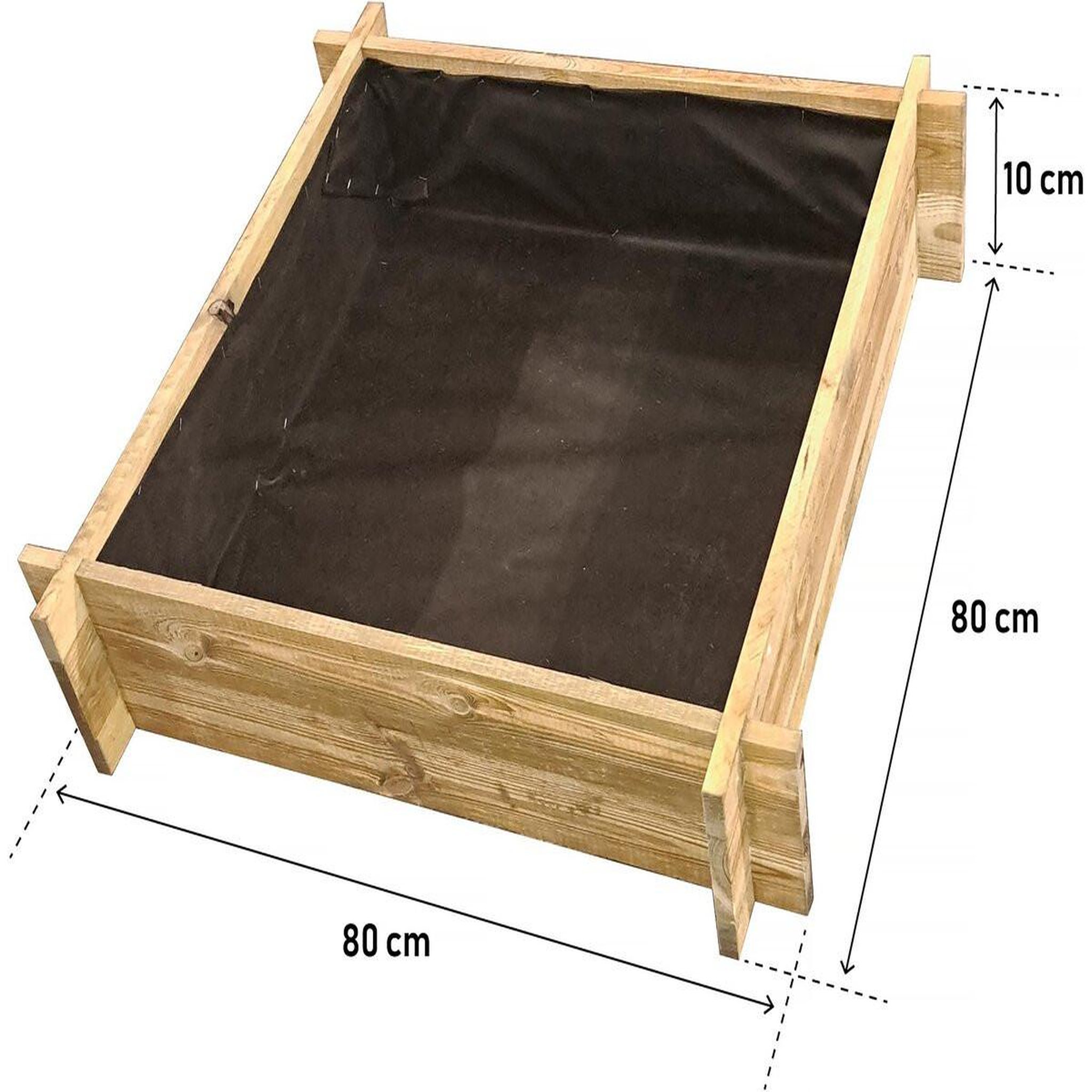 Voir la diapositive 2 : Habitat et Jardin Carré potager en bois  aneth  - 80 x 80 x 10 cm