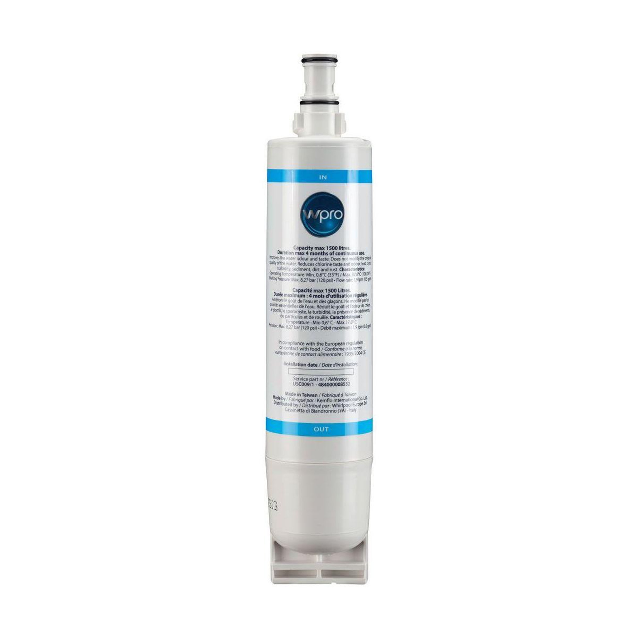 Voir la diapositive 3 : WPRO Filtre à eau eau usc009/1