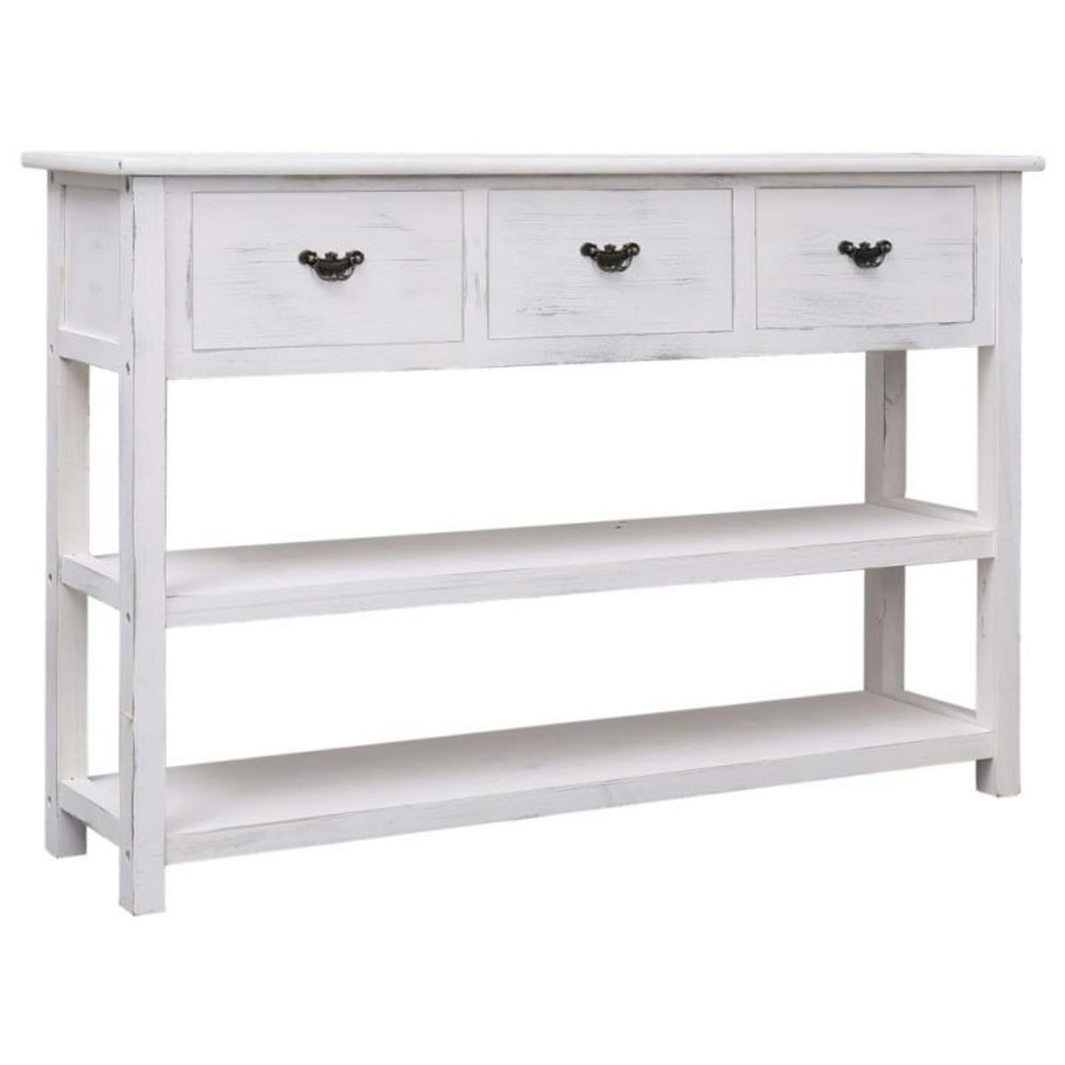 VIDAXL Buffet Antique Blanc 115x30x76 cm Bois