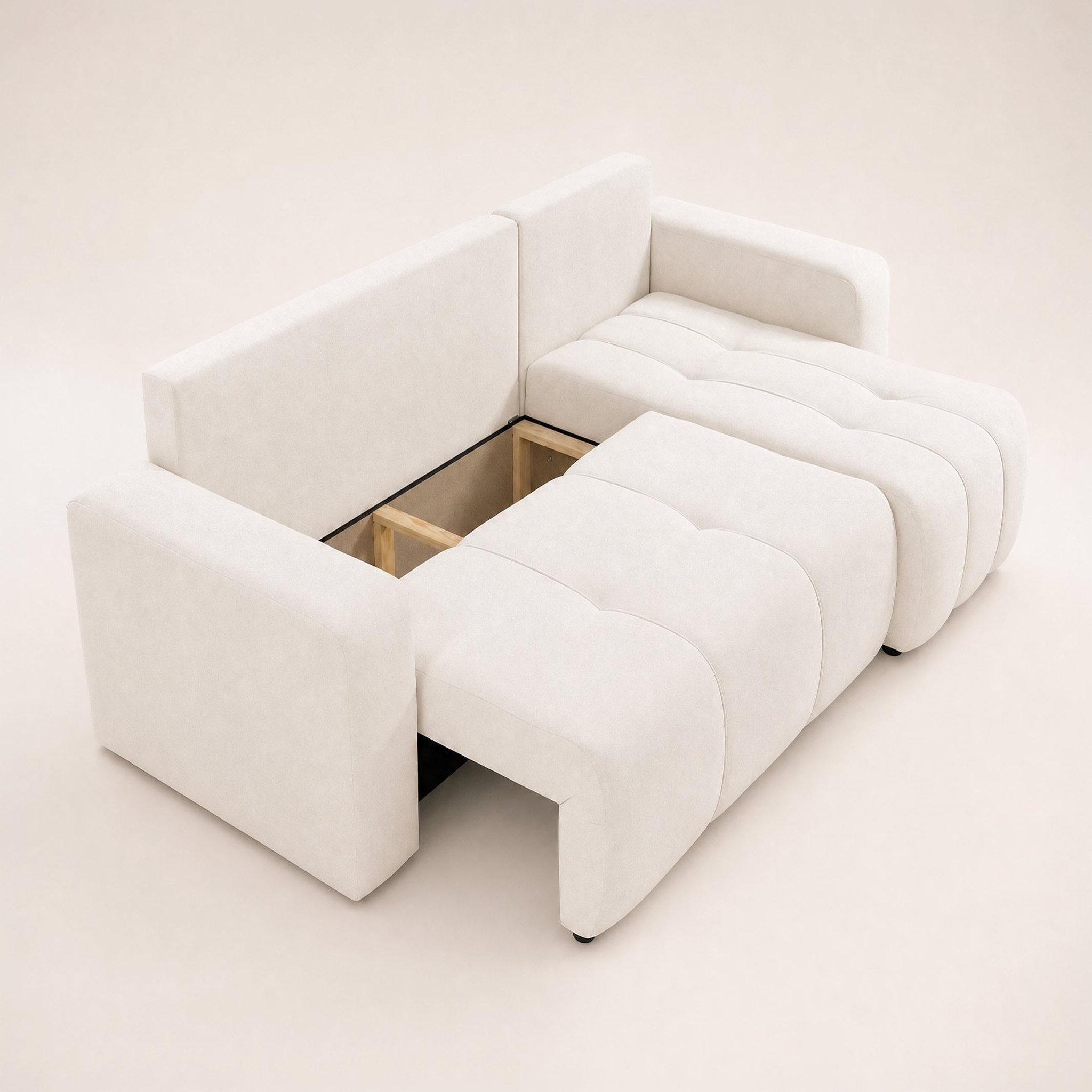Voir la diapositive 5 : BEST MOBILIER Nicole - canapé d'angle réversible 4 places convertible avec coffre en tissu