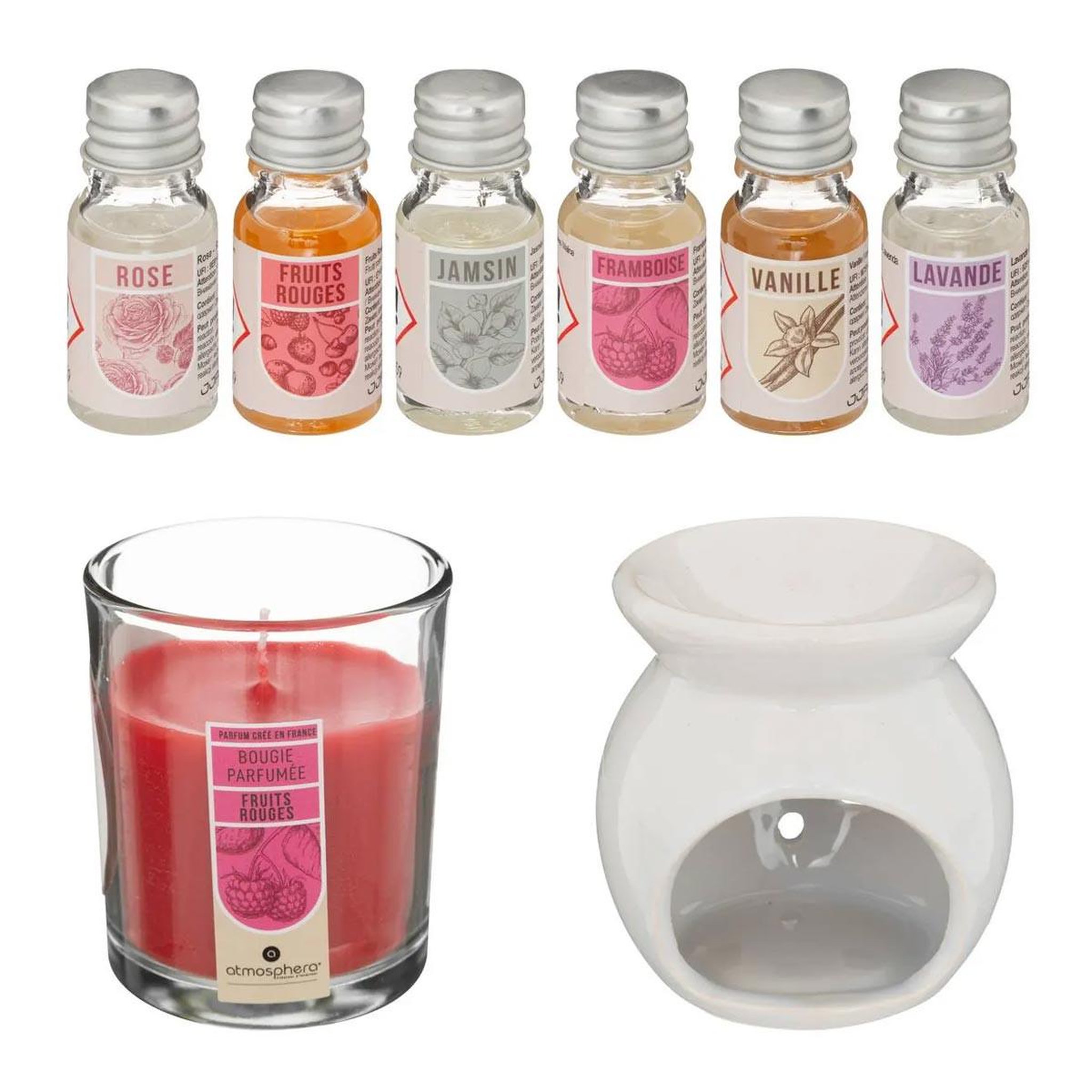 Voir la diapositive 2 : COMPTOIR DE LA BOUGIE Coffret senteur 8 pièces  bien-être  23cm fruit rouge