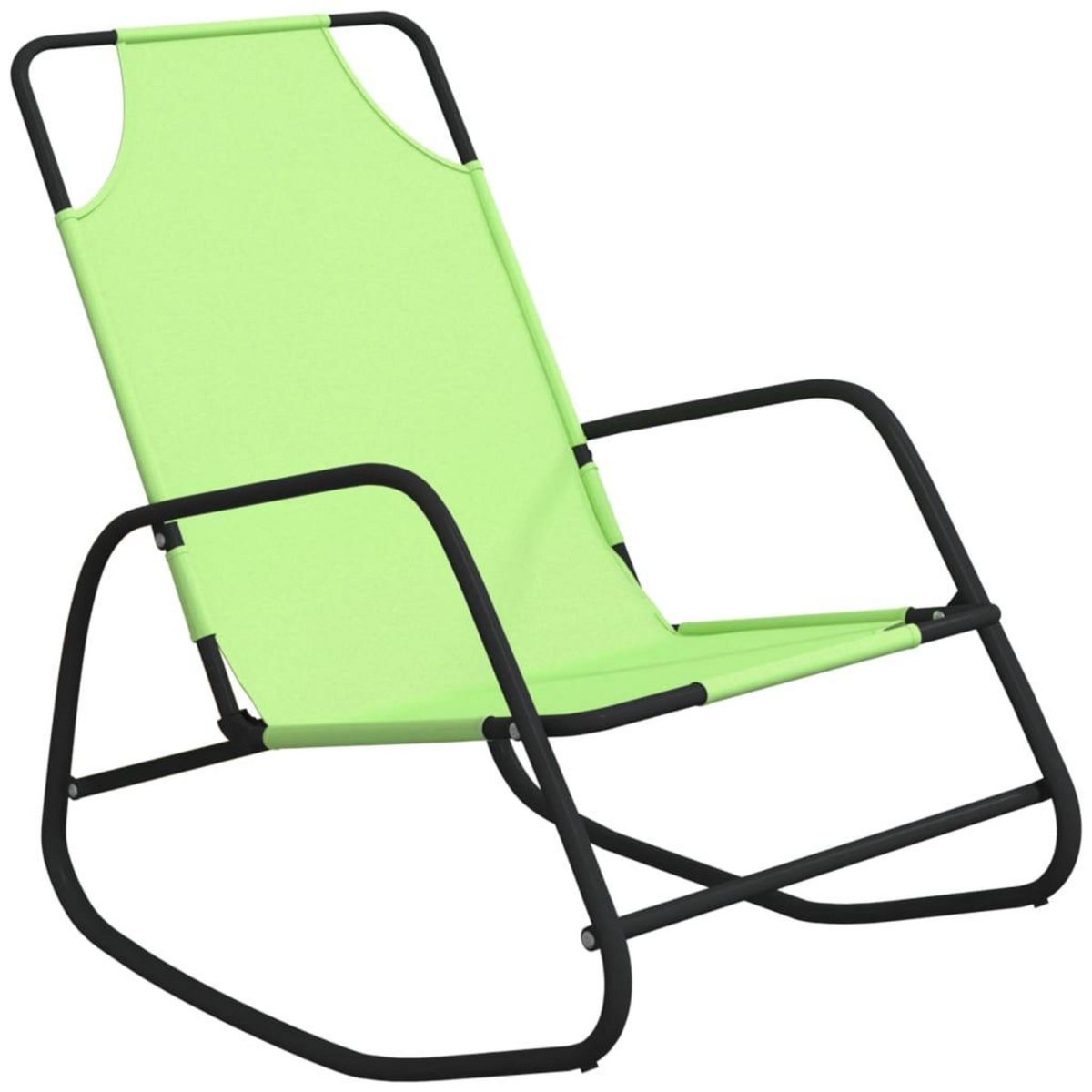 VIDAXL Chaise longue a bascule Vert Acier et textilene