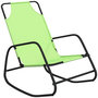 Voir la diapositive 2 : VIDAXL Chaise longue a bascule Vert Acier et textilene