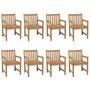 Voir la diapositive 2 : VIDAXL Chaises de jardin lot de 8 avec coussins beige Bois teck solide