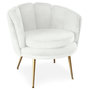Voir la diapositive 1 : Paris Prix Fauteuil Arrondi en Velours  Dabren  80cm Blanc