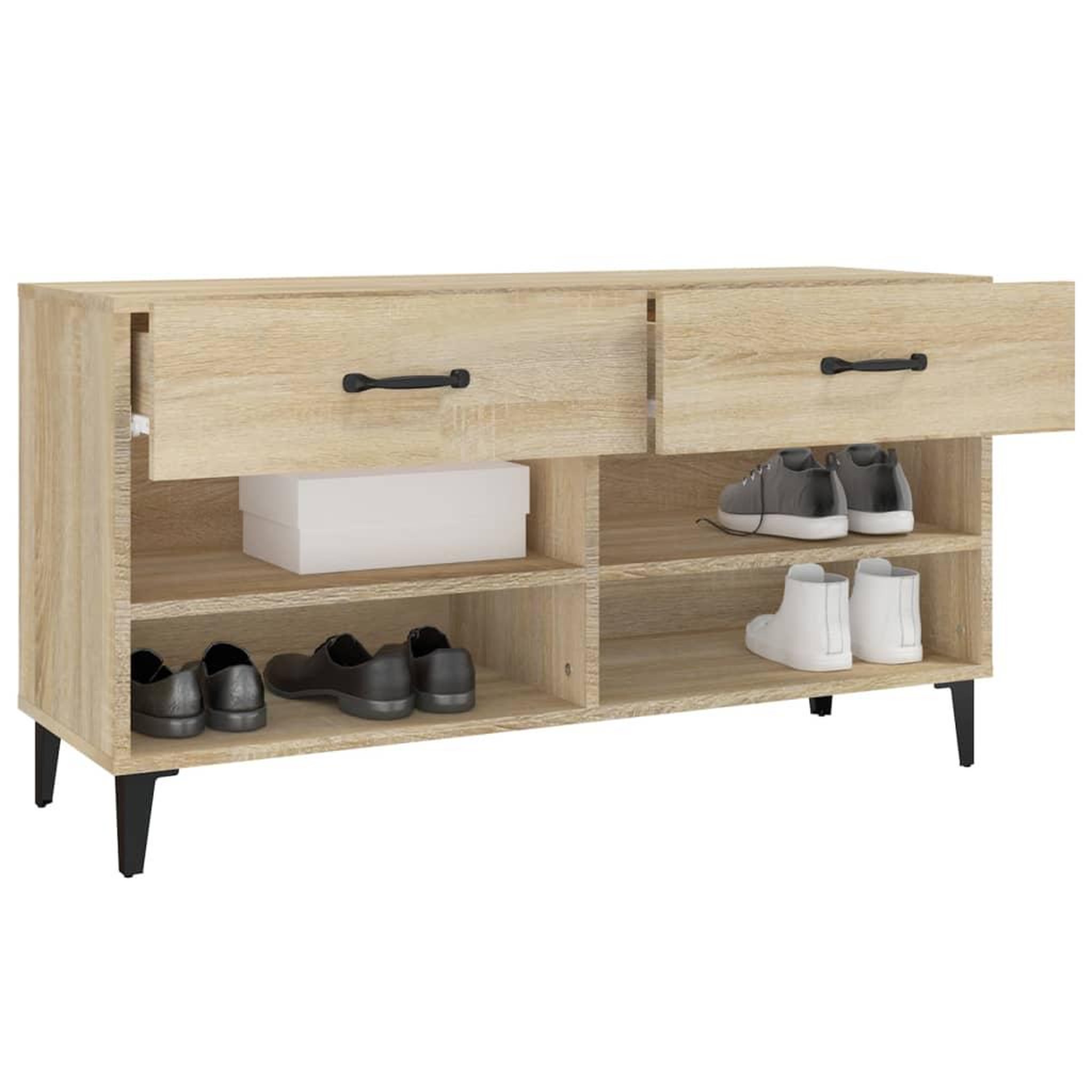 Voir la diapositive 5 : VIDAXL Armoire a chaussures Chene sonoma 102x35x55cm Bois d'ingenierie