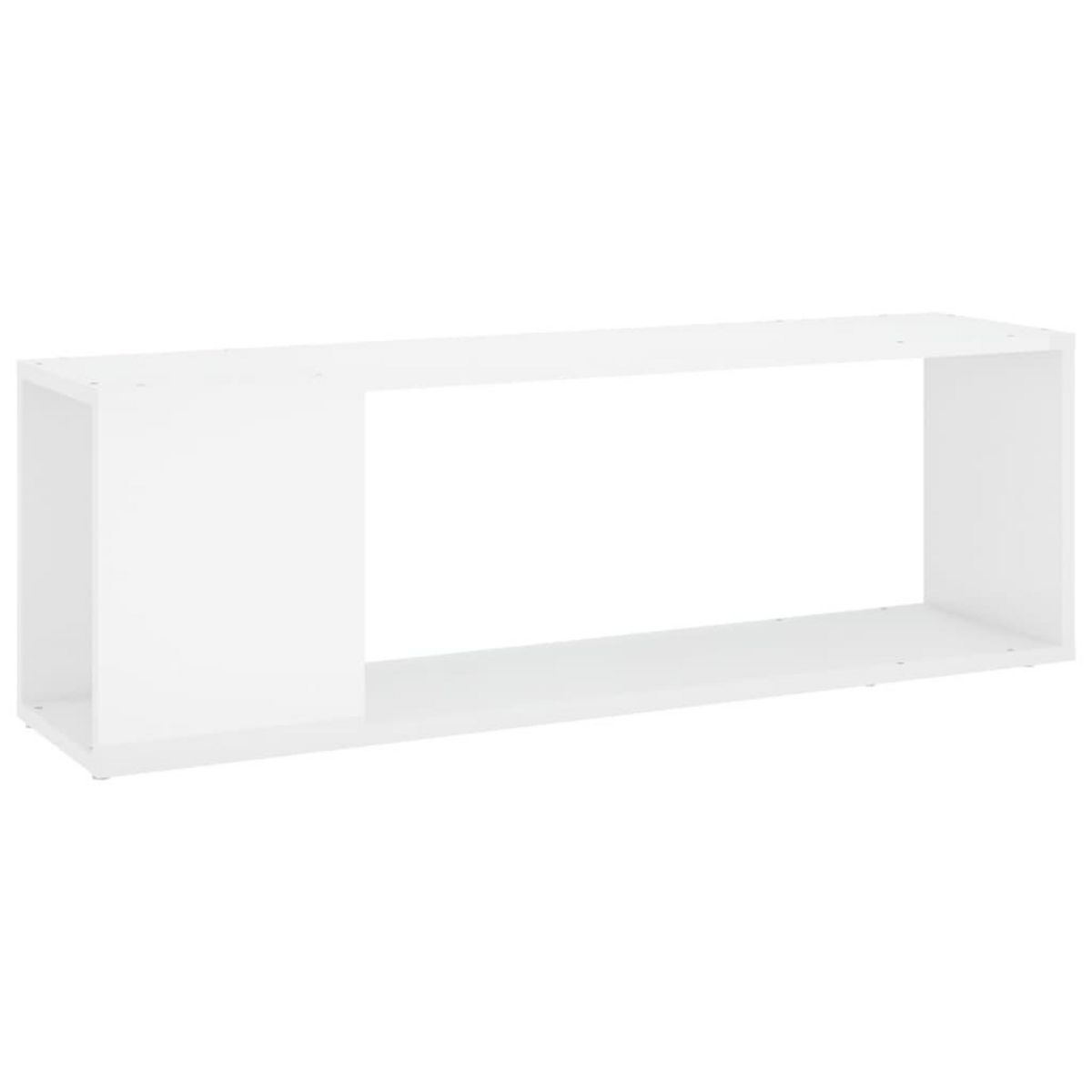 VIDAXL Meuble TV Blanc brillant 100x24x32 cm Bois d'ingenierie