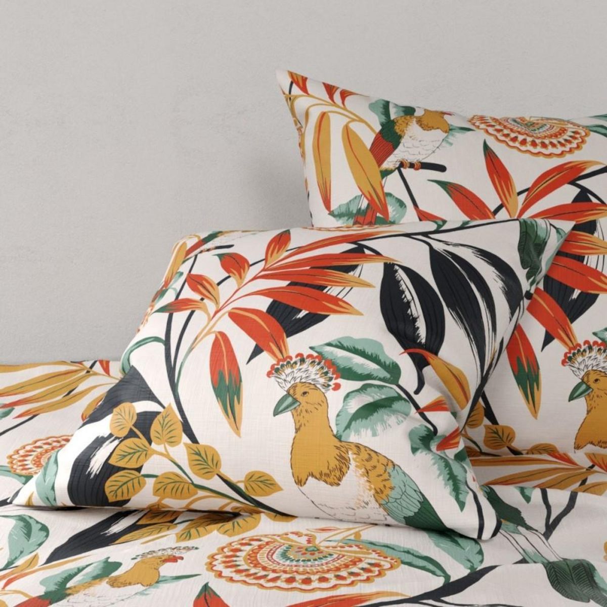 ATELIER DU COTON Housse de couette 240x220 NINON + 2 taies coton 57 fils